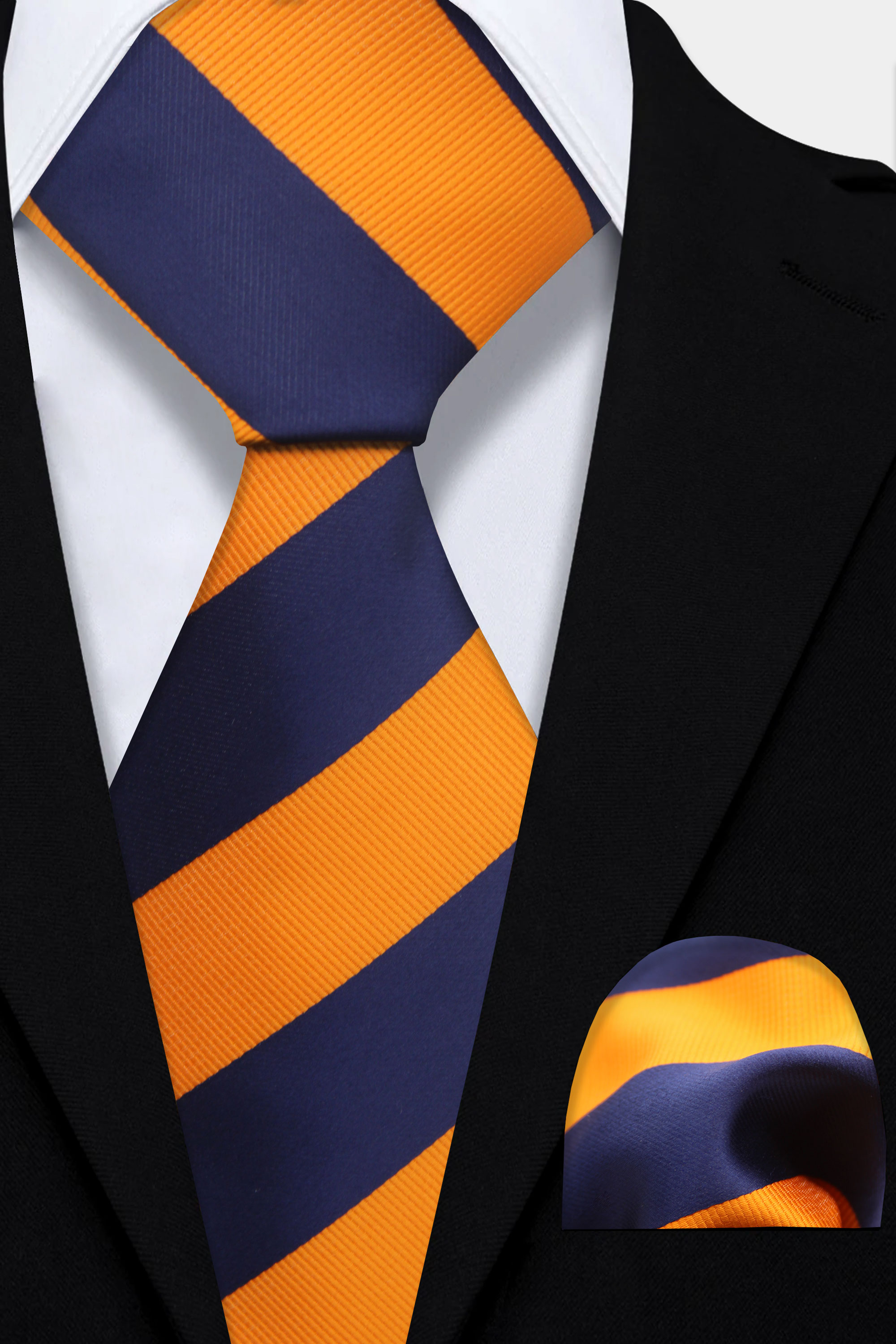 Mens-Navy-Blue-and-Orange-Striped-Tie-and-Pocket-Square-Set-Wedding-Groom-Necktie-from-Gentlemansguru.com