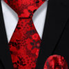 Mens-Red-Floral-Tie-and-Pocket-Square-Set-Wedding-Groom-Necktie-from-Gentlemansguru.com