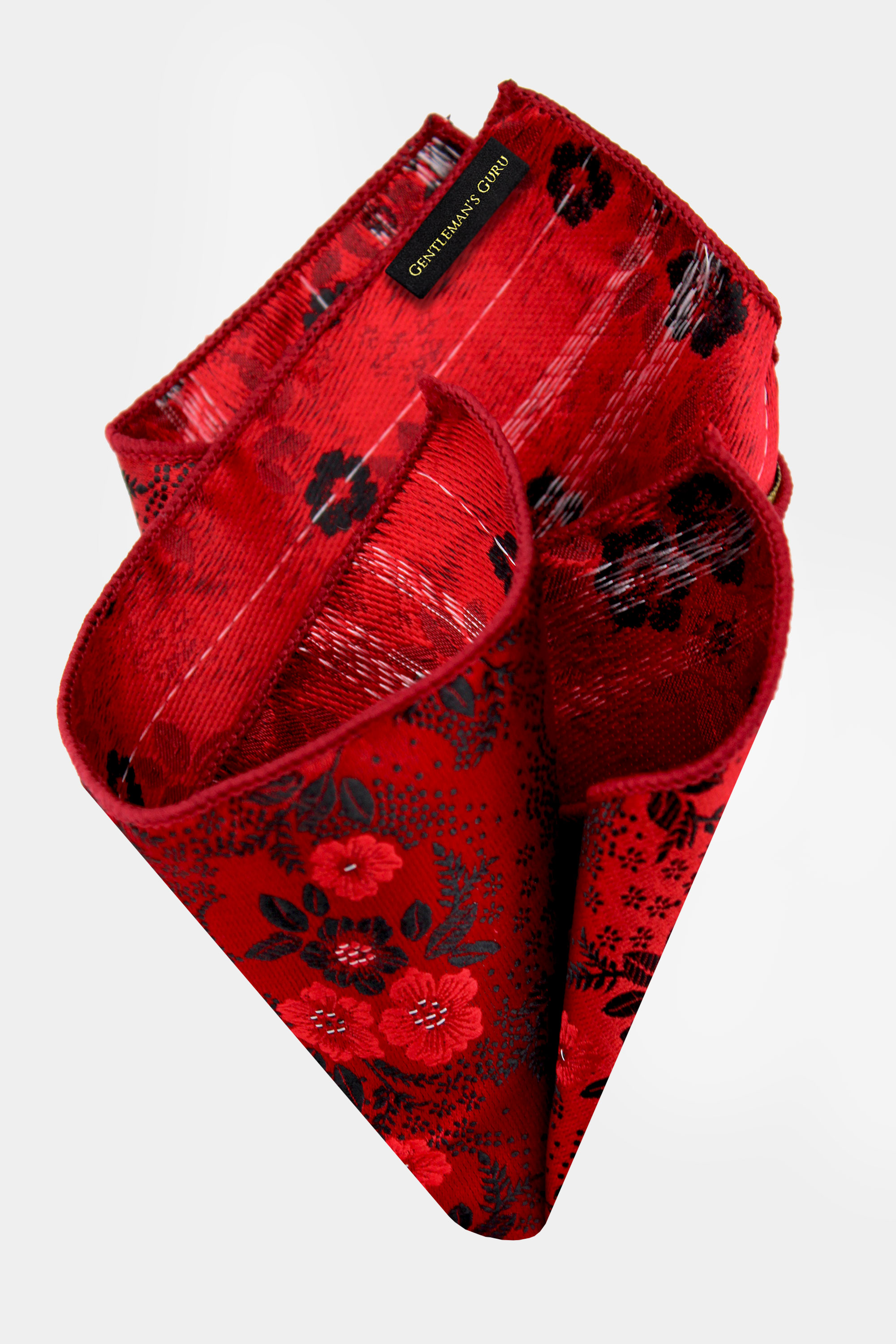 Mens-Red-Floral-Pocket-Square-Handkerchief-from-Gentlemansguru.com