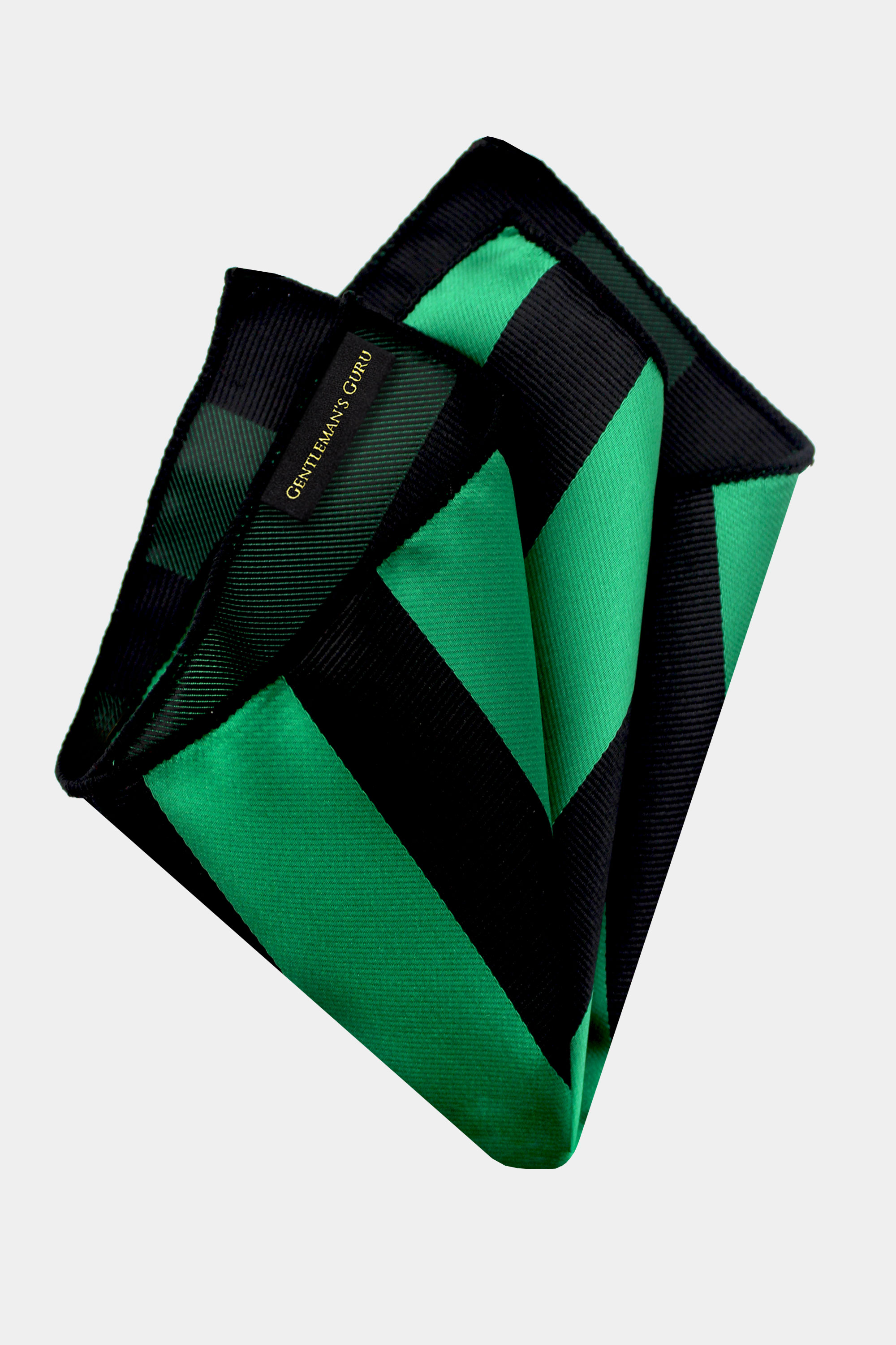 Black-and-Green-Striped-Pocket-Square-Handkerchief-from-Gentlemansguru.com