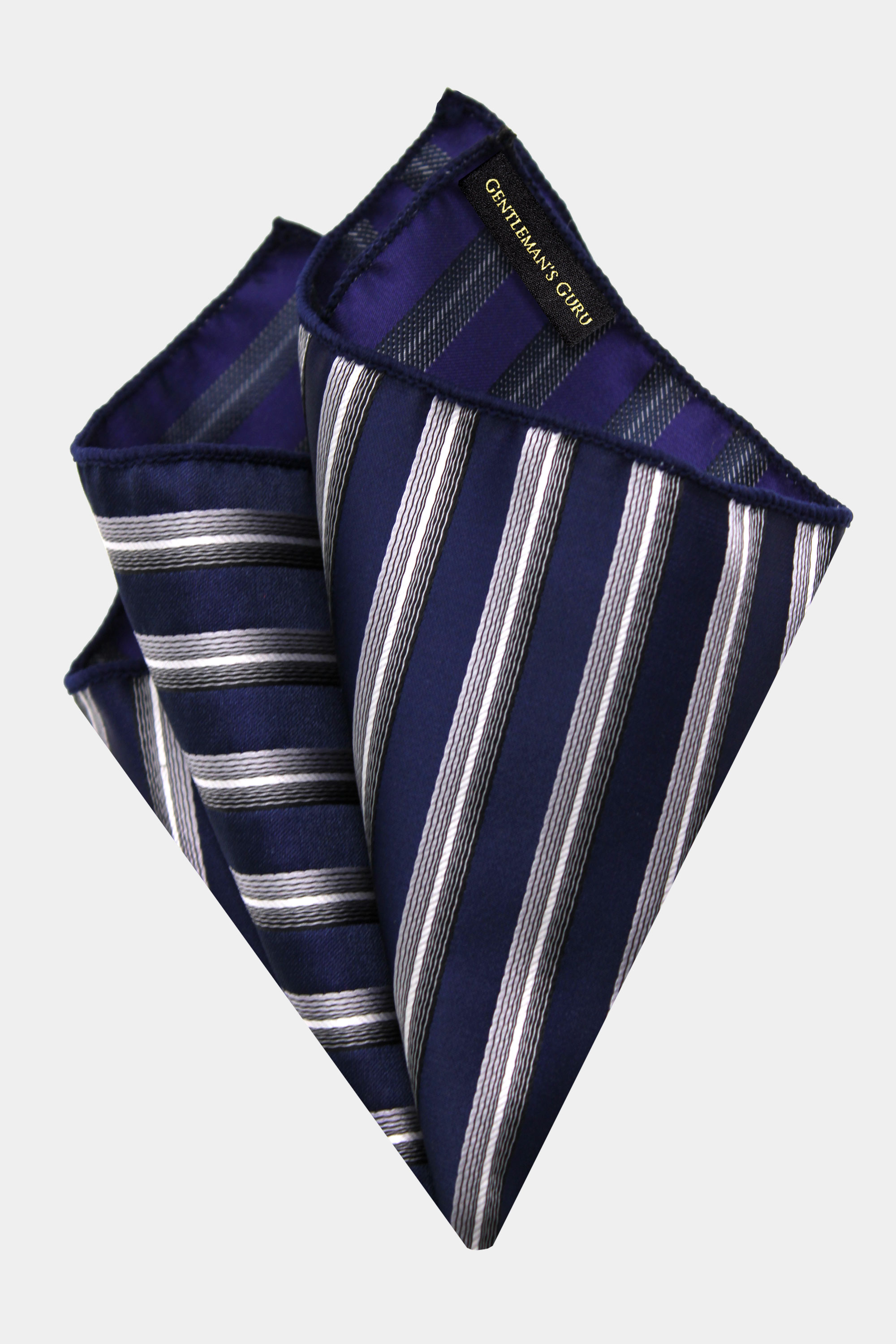 Navy-Blue-Striped-Pocket-Square-Handkerchief-from-Gentlemansguru.com