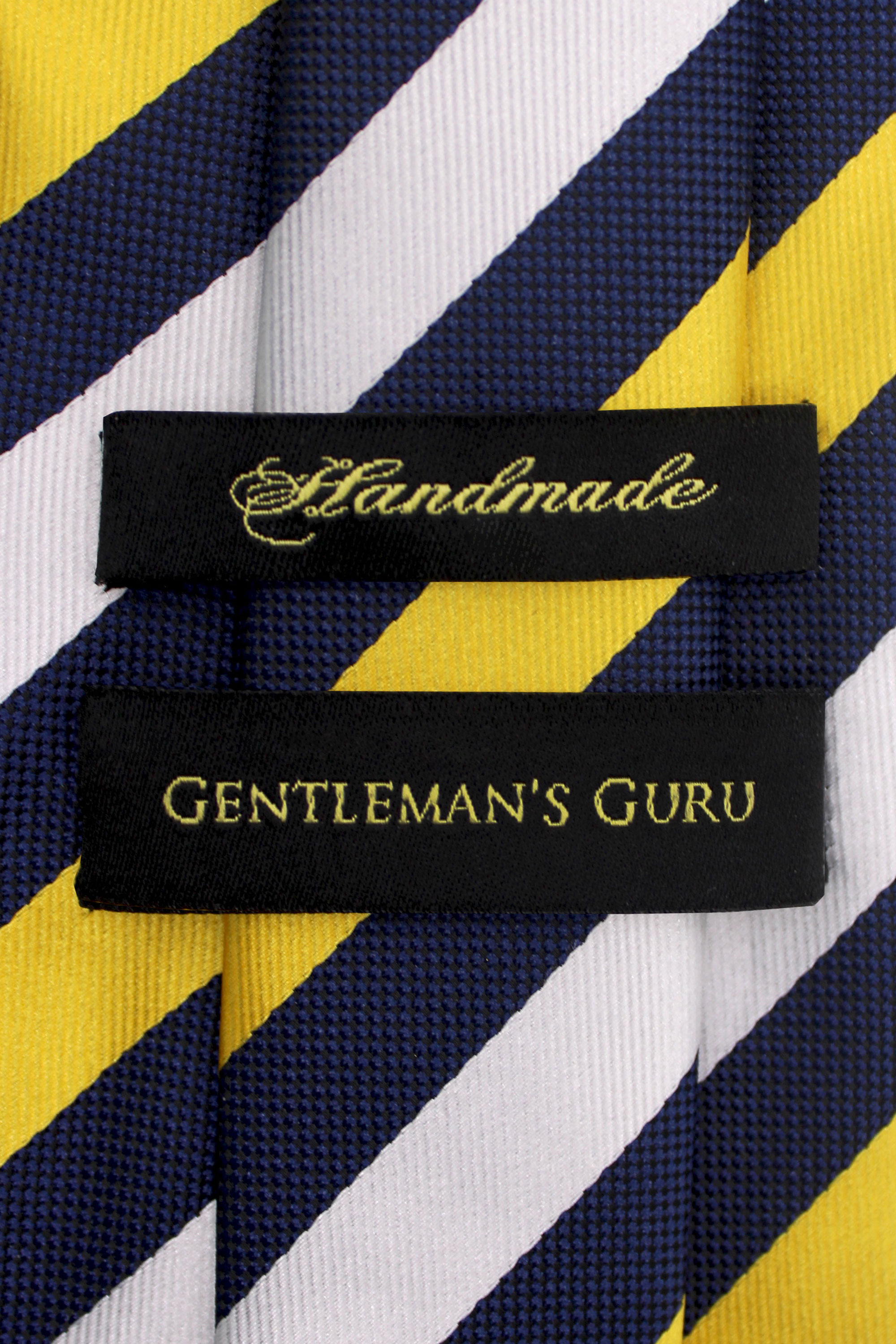 Navy-Blue-White-Gold-and-Gold-Striped-Branded-Tie-from-Gentlemansguru.com