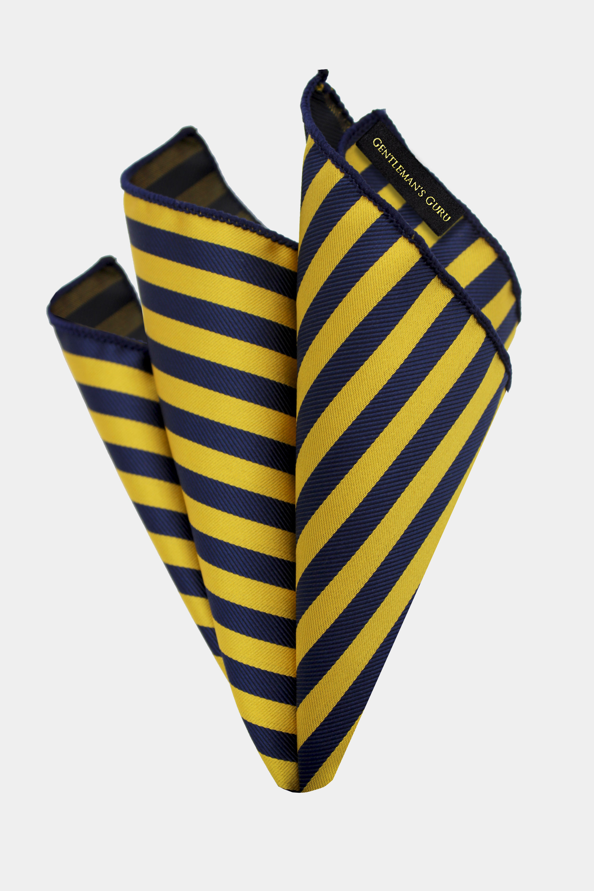 Navy-Blue-and-Gold-Striped-Pocket-Square-Handkerchief-from-Gentlemansguru.com