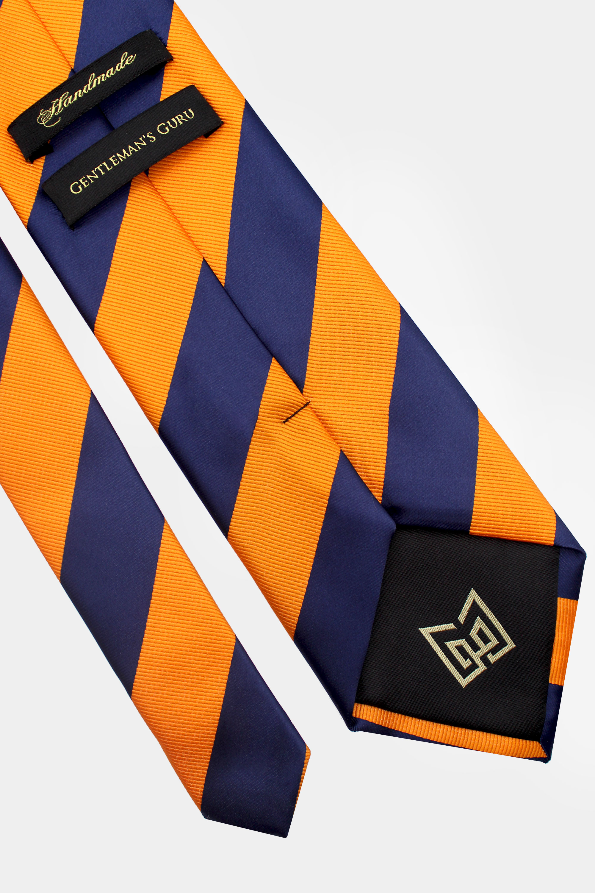 Navy-Blue-and-Orange-Striped-Tie-from-Gentlemansguru.com