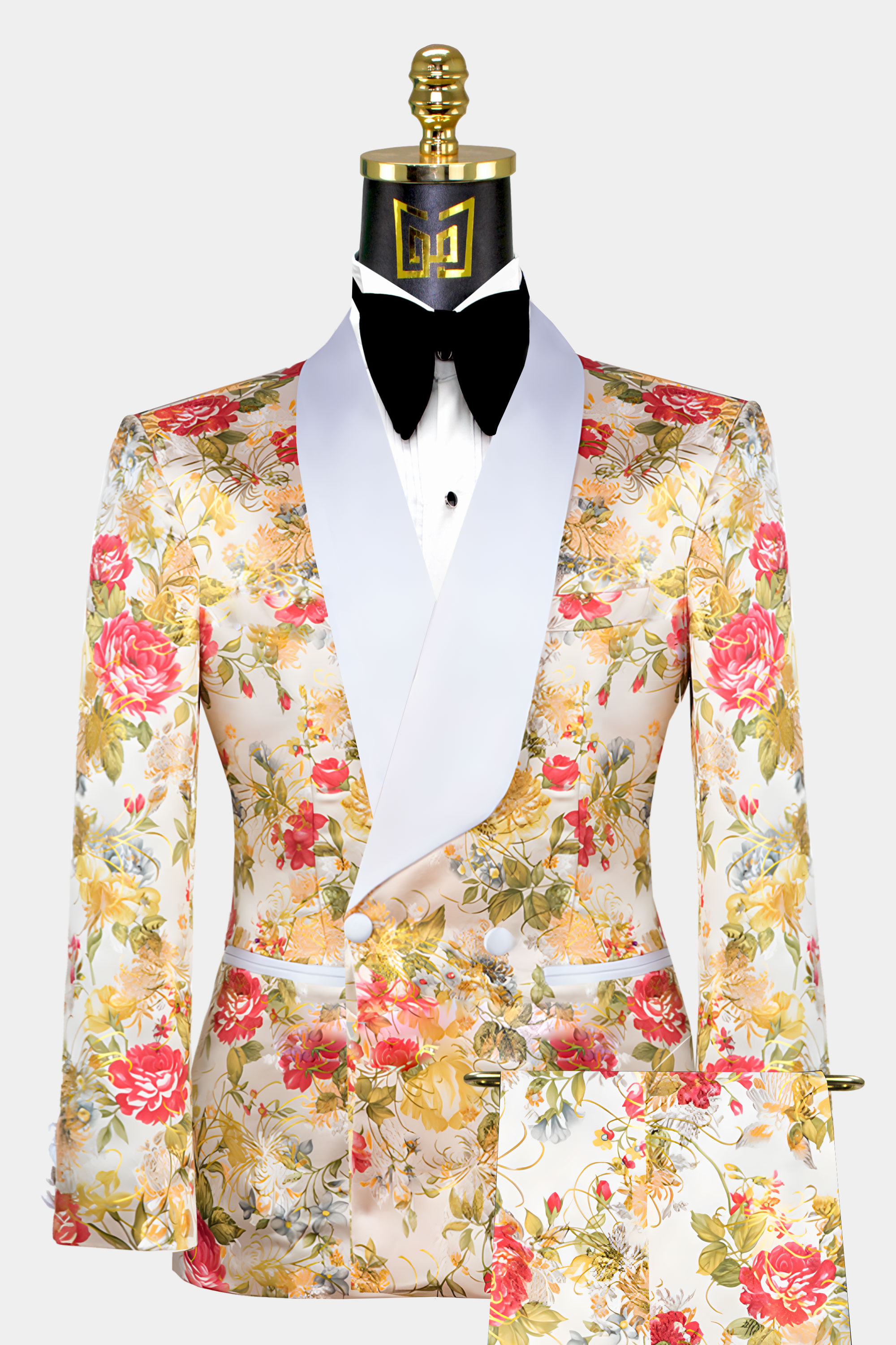 Peach-Floral-Tuxedo-Groom-Wedding-Prom-Suit-from-Gentlemansguru.com
