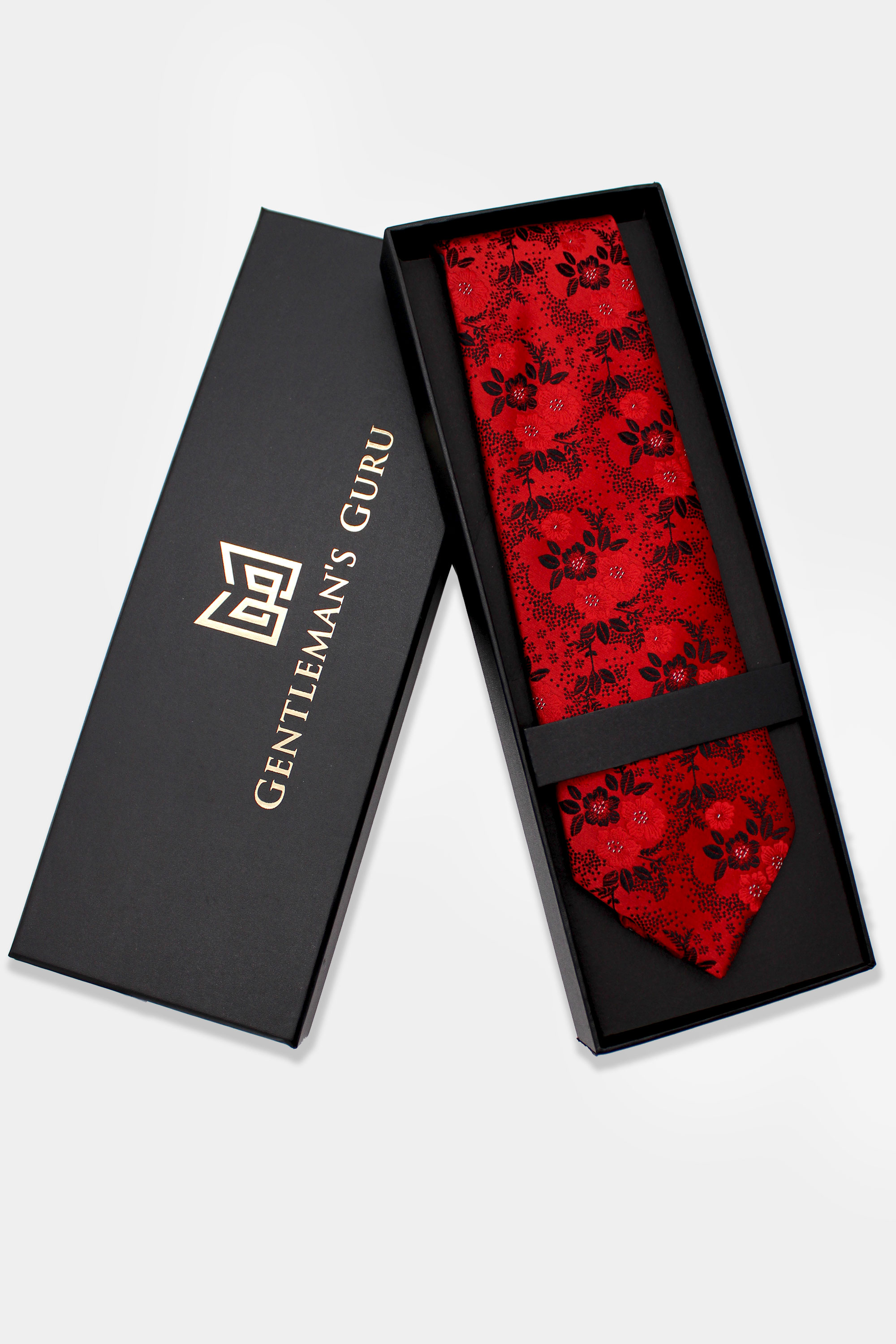 Red-Floral-Necktie-Lavender-Tie-Wedding-from-Gentlemansguru.com