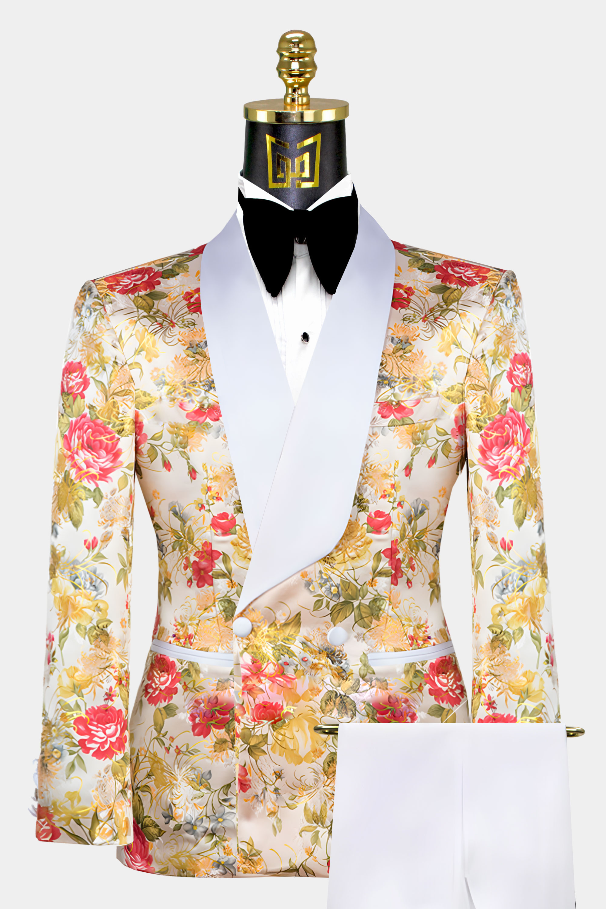White-and-Peach-Floral-Tuxedo-Groom-Wedding-Prom-Suit-from-Gentlemansguru.com