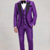 Dark Purple Tuxedo Standing with Matching Floral Trousers from Gentlemansguru.com