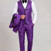 Dark Purple Tuxedo Vest Carrying Jacket with Matching Trousers from Gentlemansguru.com