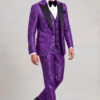 Dark Purple Tuxedo Walking with Matching Floral Trousers from Gentlemansguru.com
