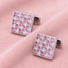 Designer Pink Crystal Cufflinks from Gentlemansguru.com