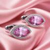 Luxury Pink Crystal Diamond Cufflinks from Gentlemansguru.com