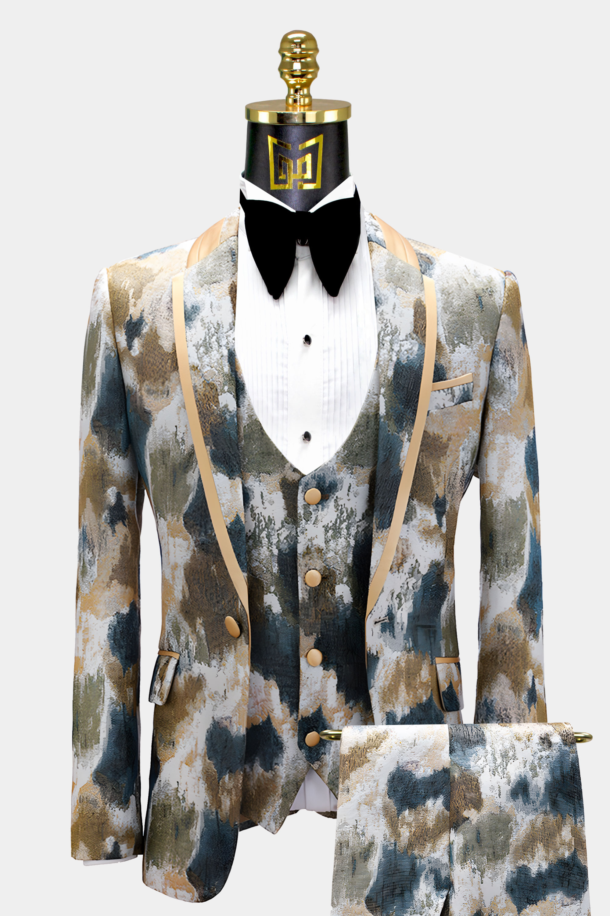 Abstract Golden Tuxedo - 3 Piece