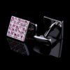 Pink Crystal Cufflinks Back Detail from Gentlemansguru.com