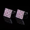 Pink Crystal Cufflinks Pair from Gentlemansguru.com