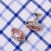 Pink Crystal Diamond Cufflinks Shirt Detail from Gentlemansguru.com