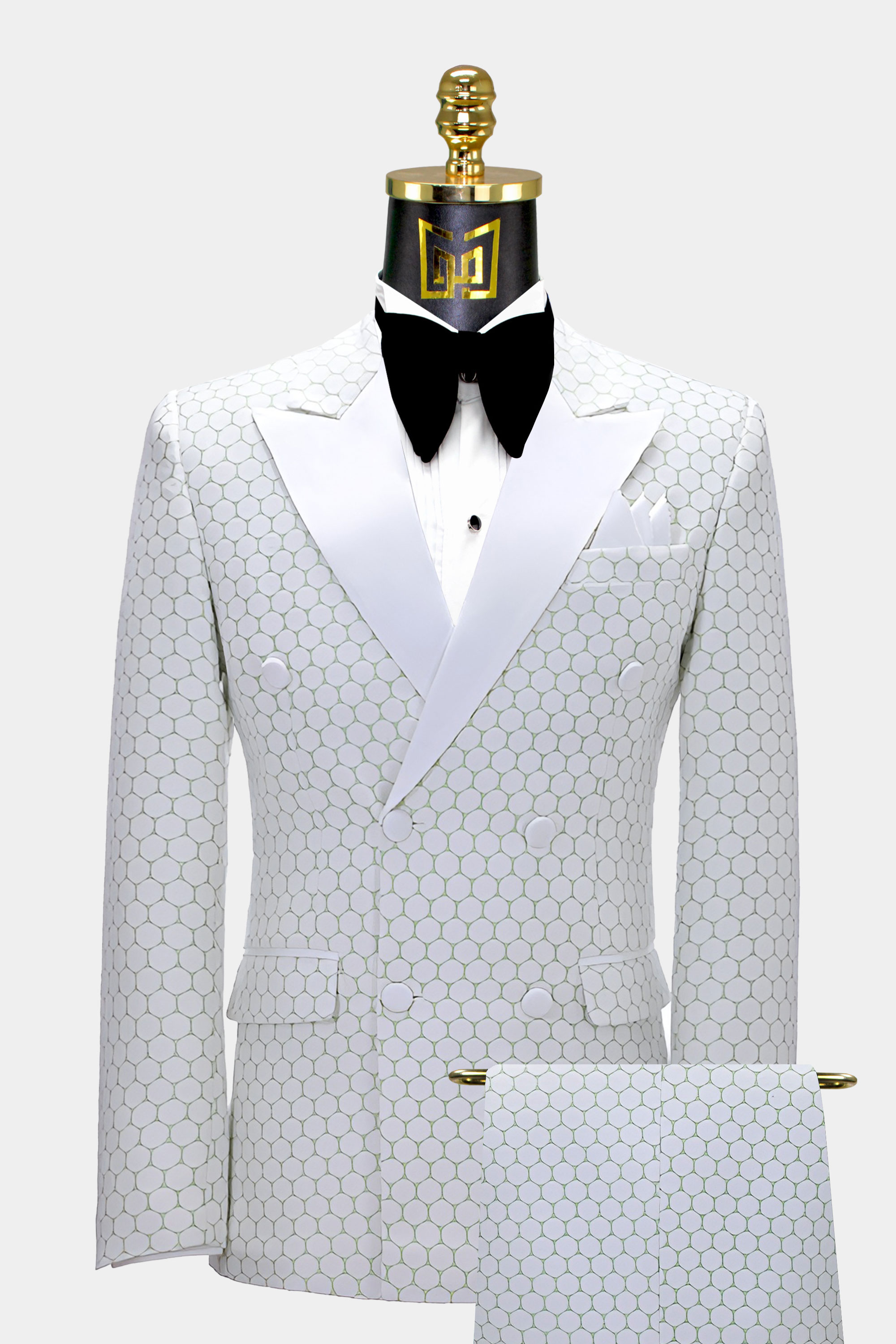 White and Mint Green Tuxedo Suit | Gentleman's Guru