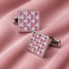 Premium Pink Crystal Cufflinks from Gentlemansguru.com