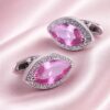 Premium Pink Crystal Diamond Cufflinks from Gentlemansguru.com