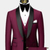 3-Piece-Burgundy-Tuxedo-Groom-Wedding-Prom-Suit-from-Gentlemansguru.com