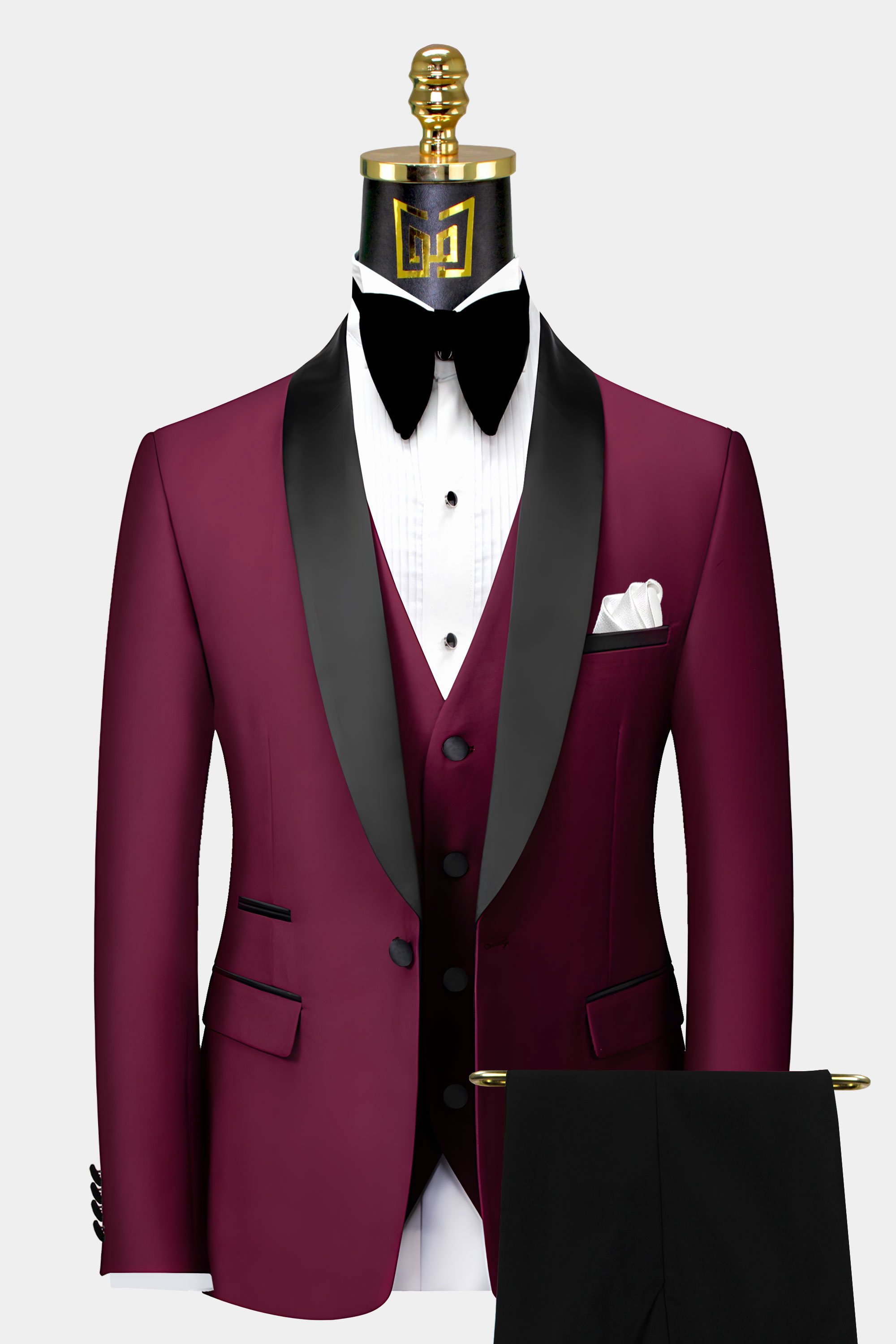 3 Piece Burgundy Tuxedo | Gentleman's Guru