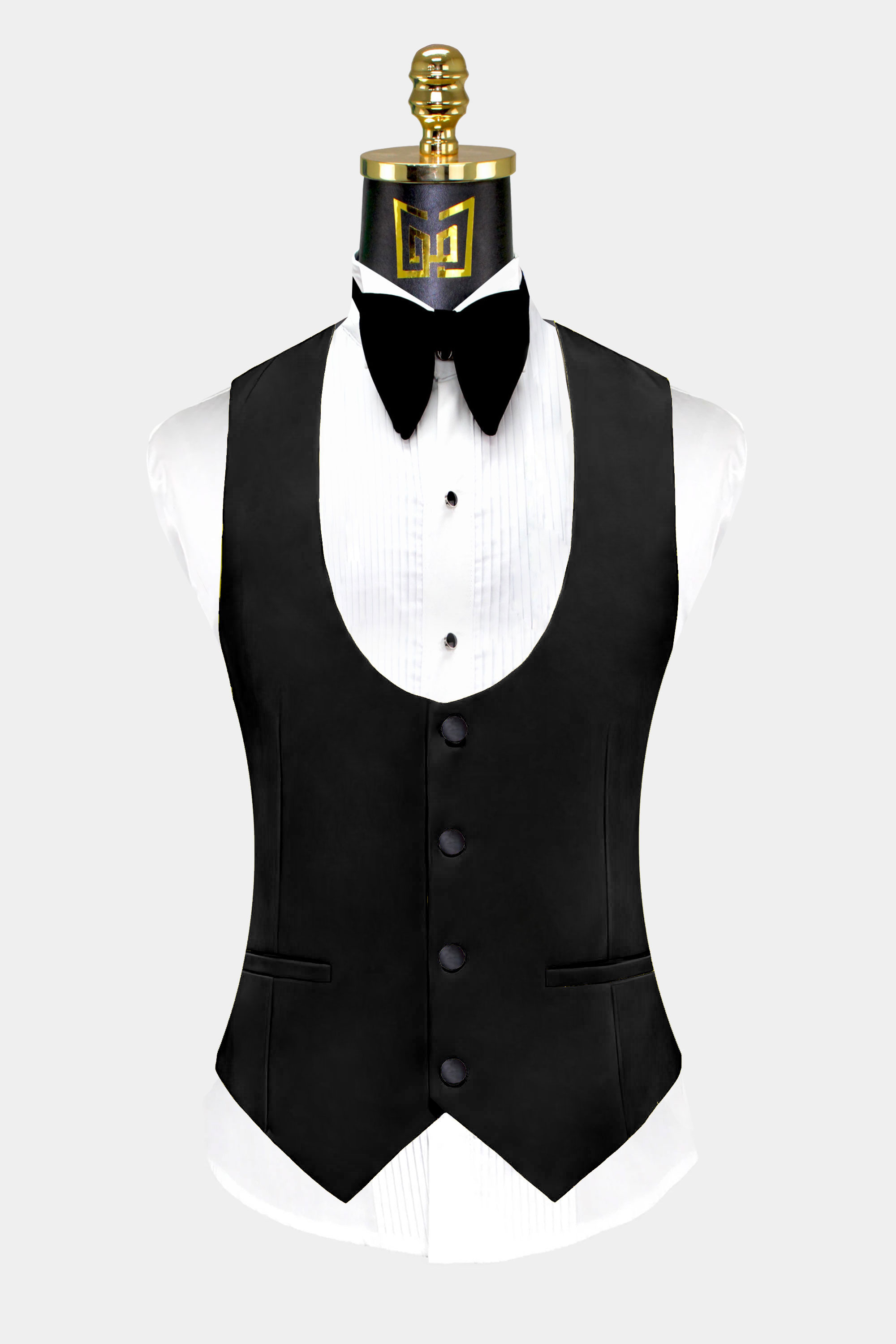 New Black Satin Tuxedo Vest Bow Tie adjustable waist Formal Waistcoat 