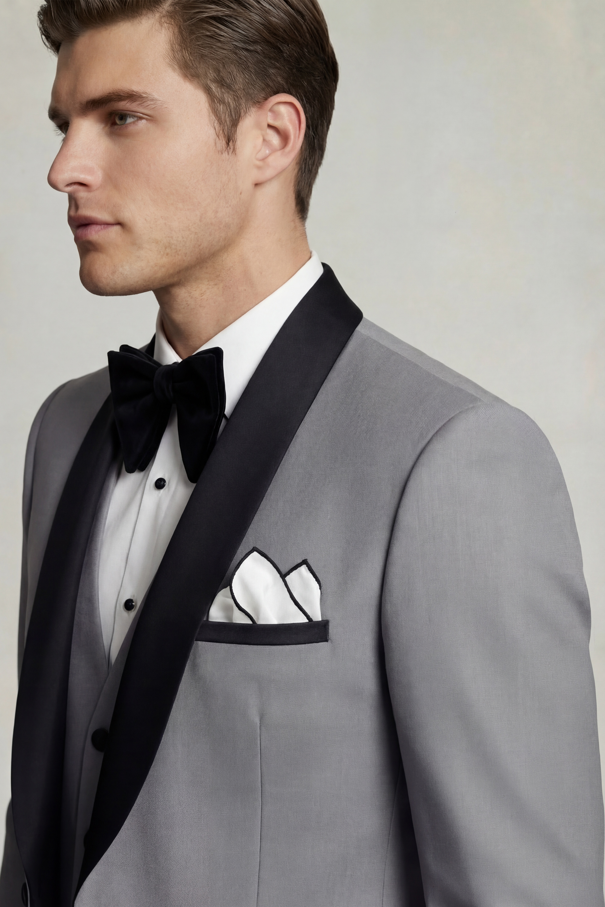 Modern Medium Grey Tuxedo - 3 Piece - Image 6