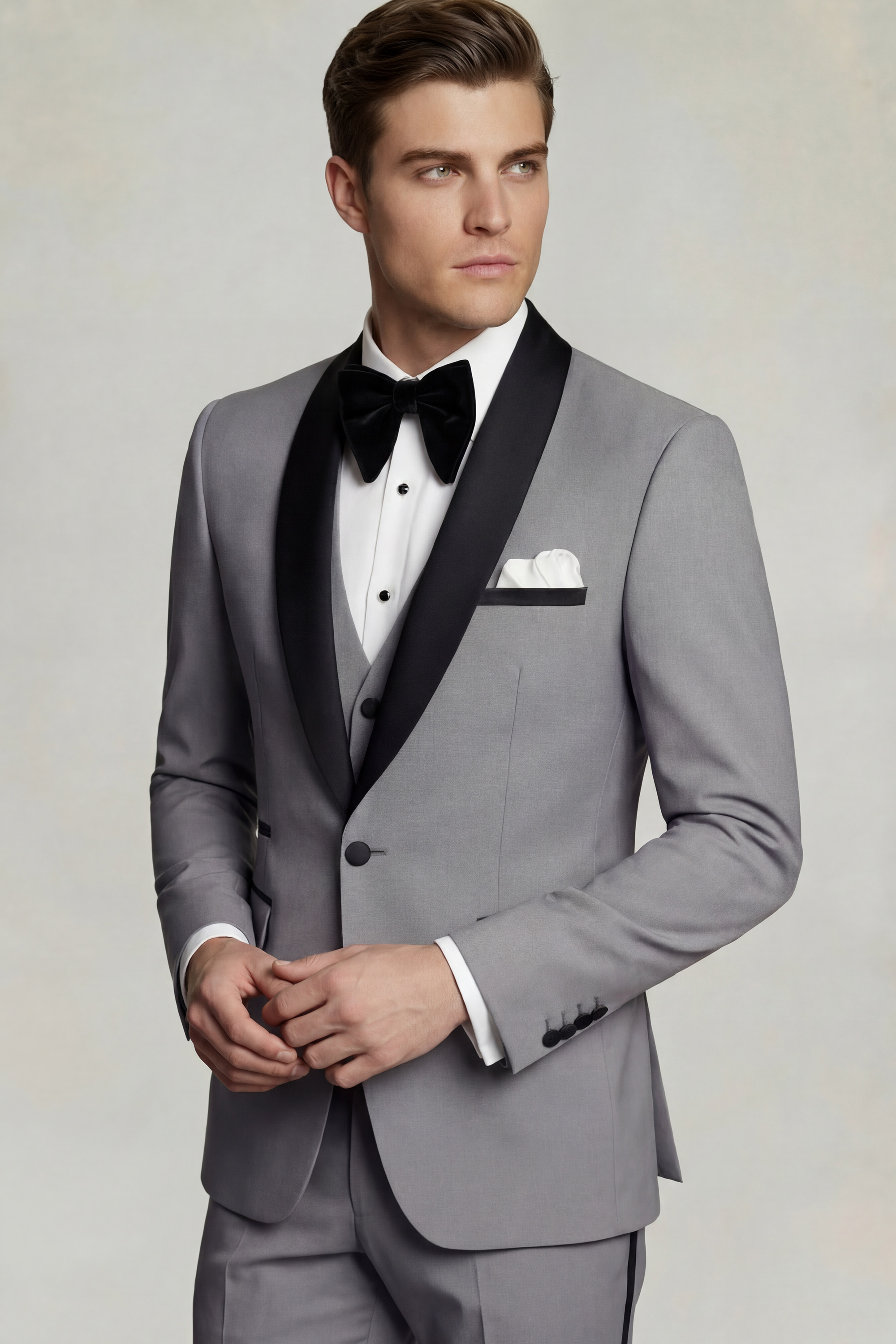 Modern Medium Grey Tuxedo - 3 Piece - Image 3