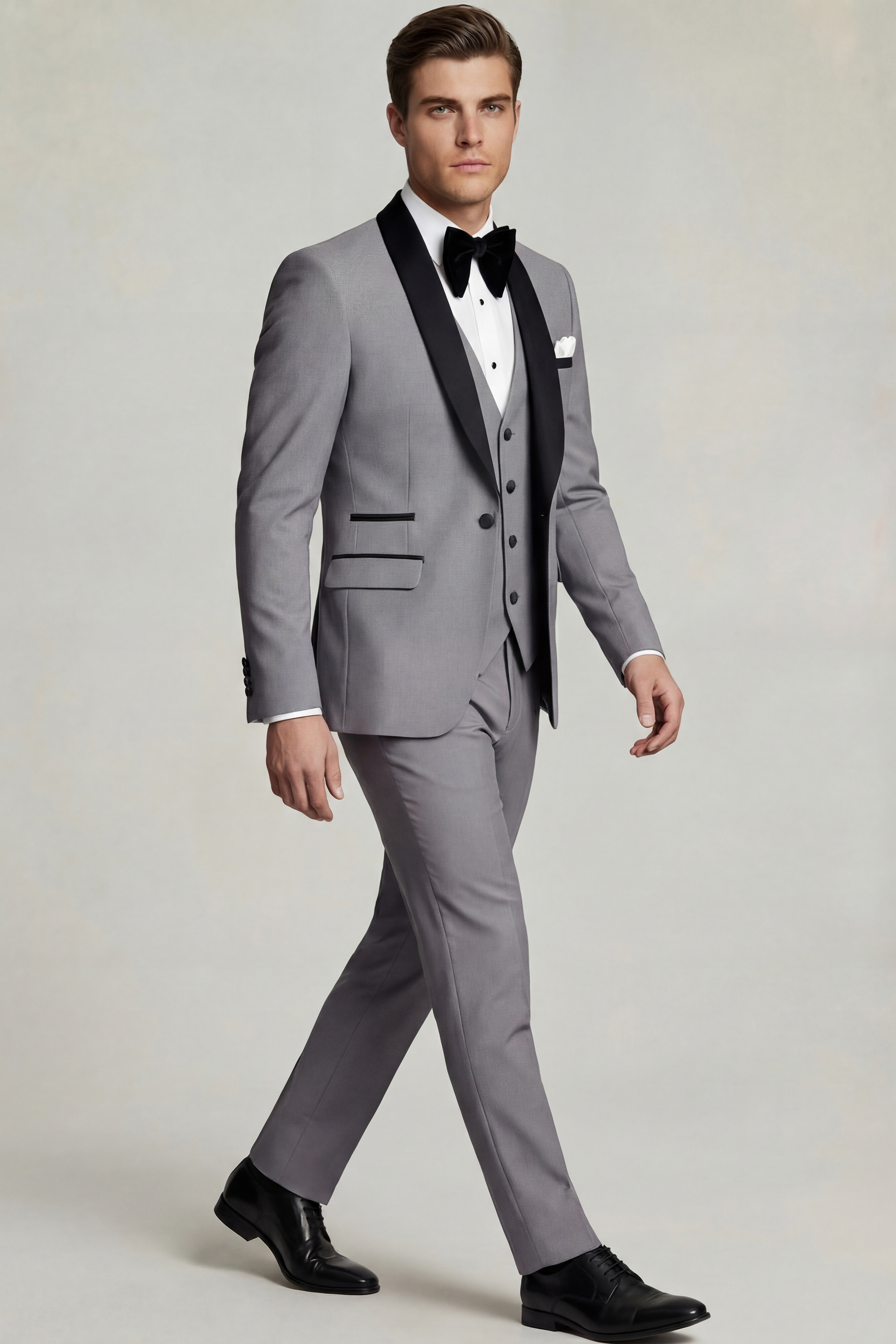 Modern Medium Grey Tuxedo - 3 Piece - Image 8