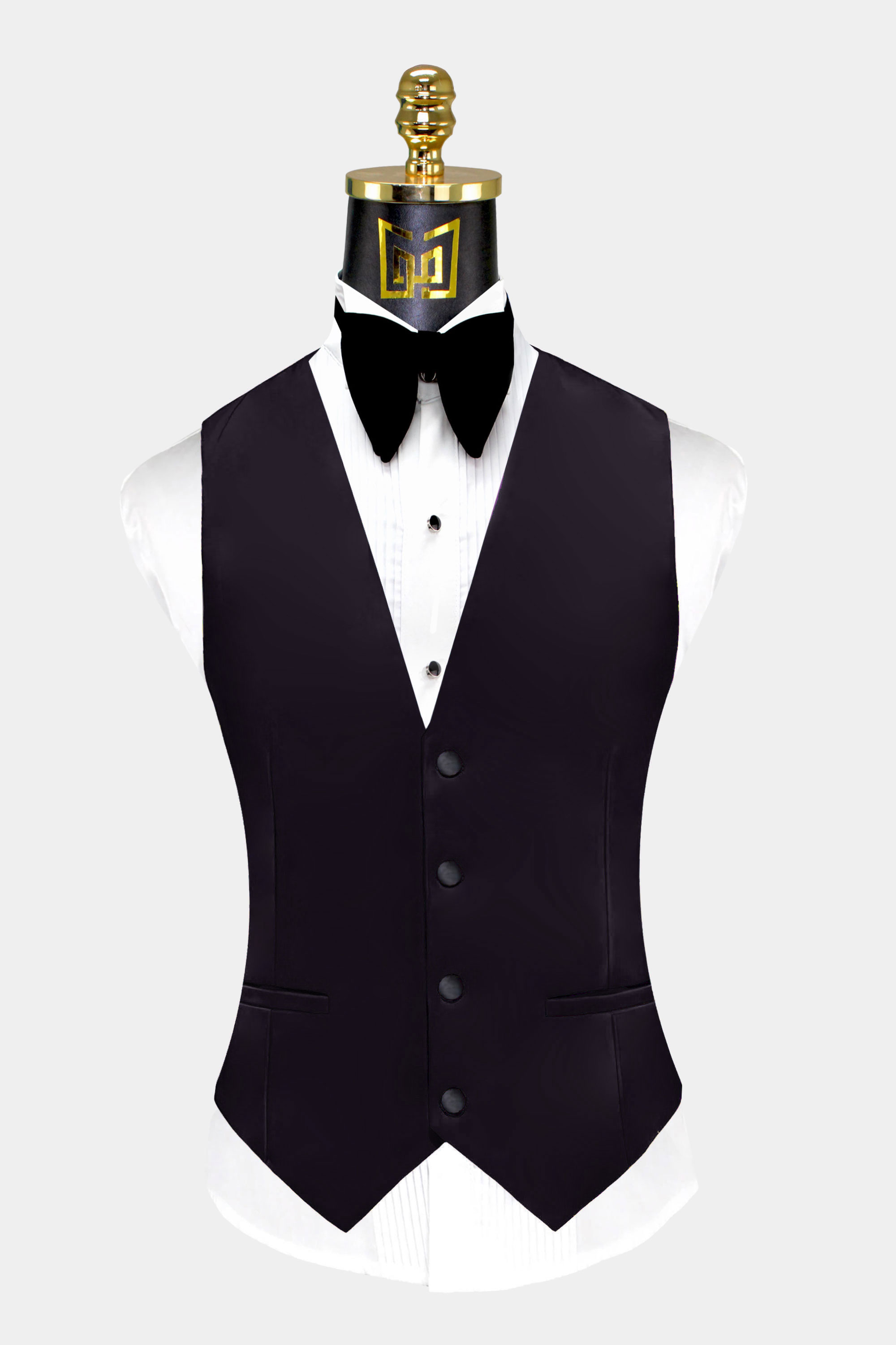 Mens-Black-Tuxedo-Vest-Groom-Wedding-Suit-Waistcoat-from-Gentlemansguru.com
