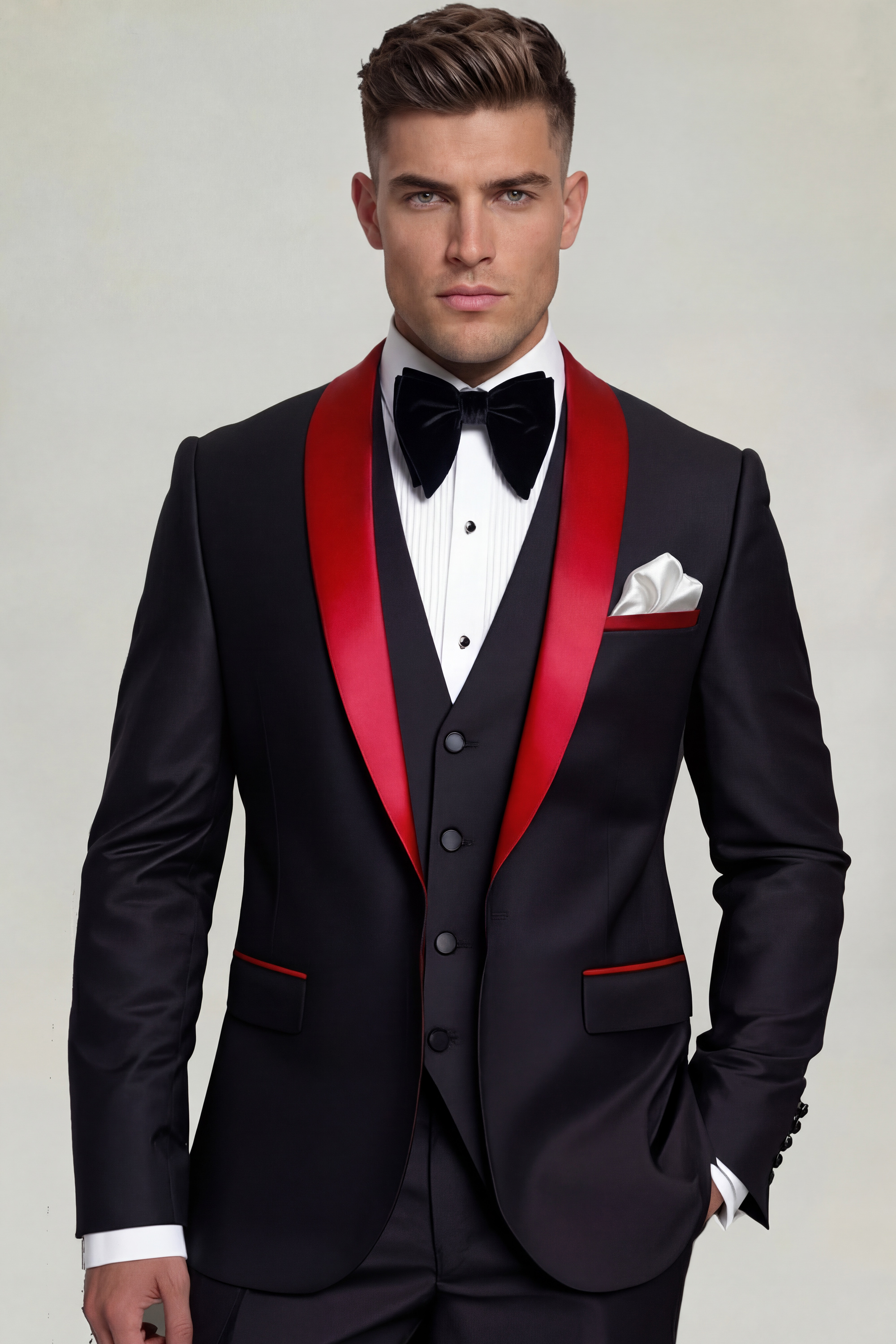 Mens-Black-Tuxedo-With-Red-Trim-Wedding-Prom-Groom-Suit-from-Gentlemansguru.com