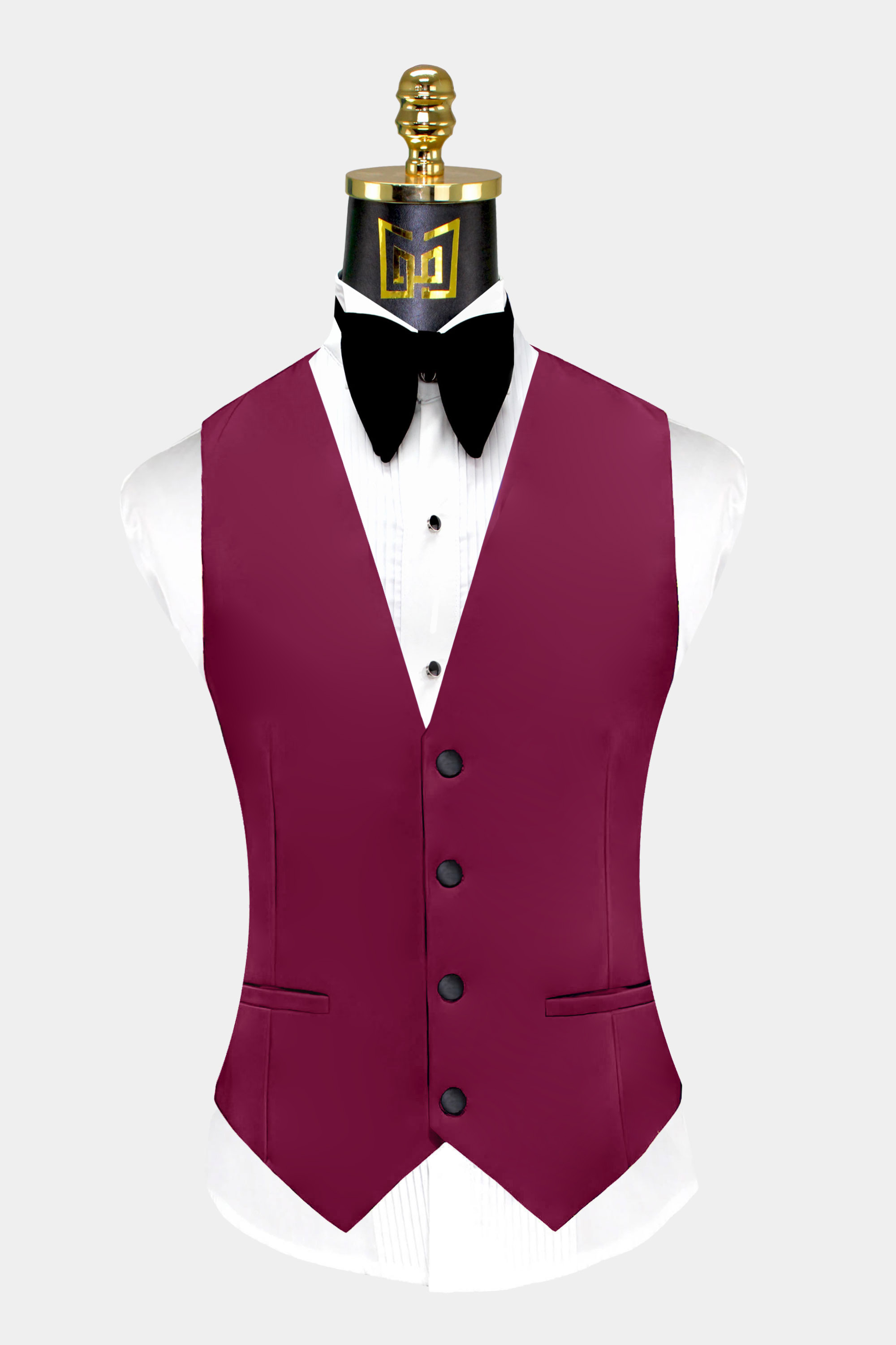 Mens-Maroon-Burgundy-Tuxedo-Vest-Groom-Wedding-Suit-Waistcoat-from-Gentlemansguru.com