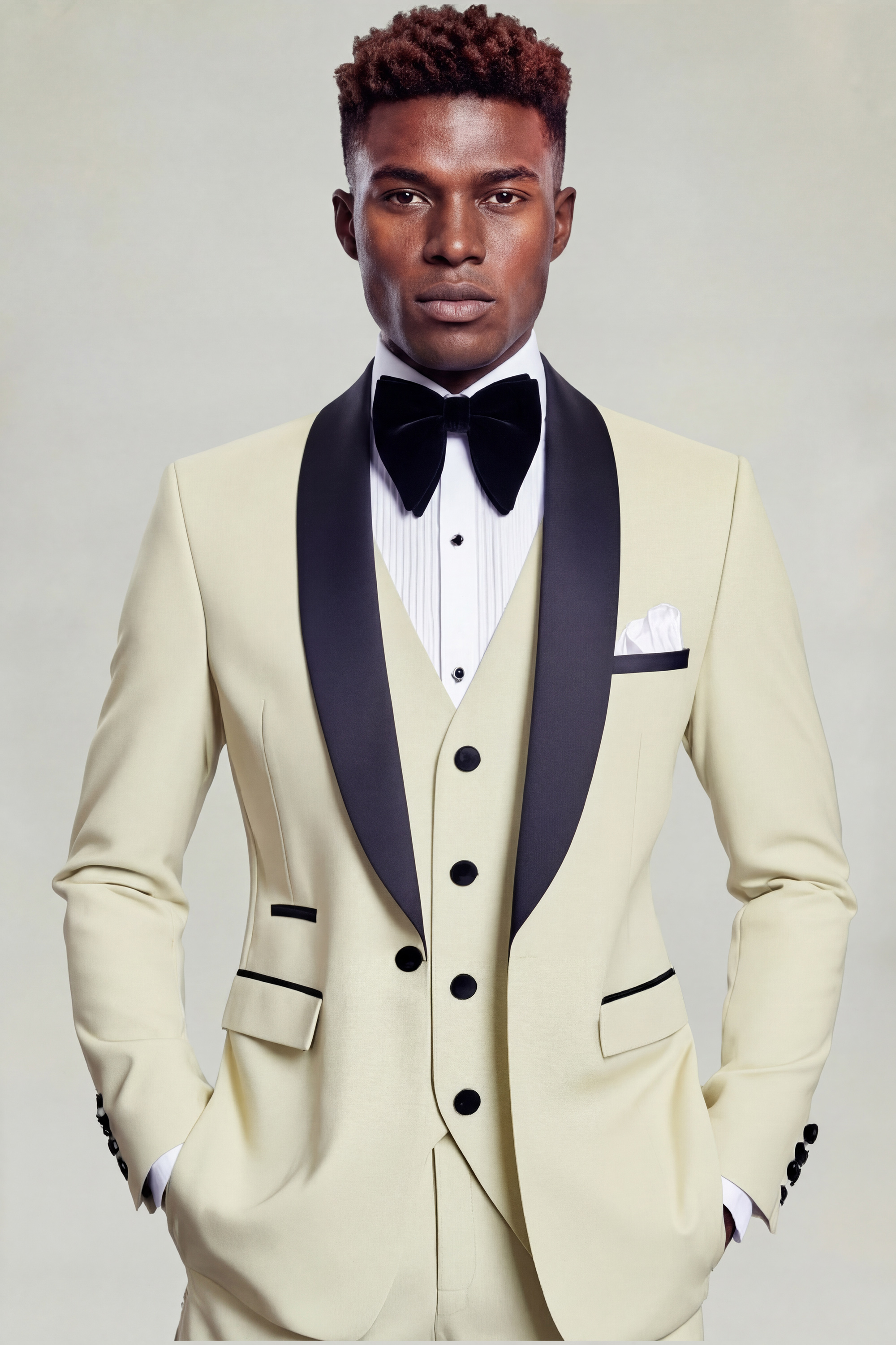 Modern Champagne Tuxedo - 3 Piece