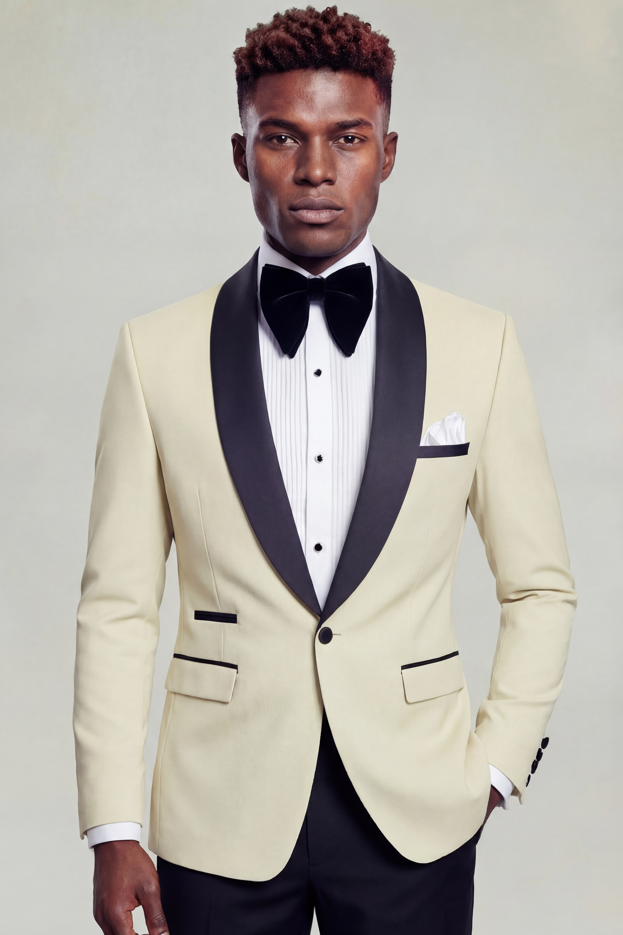 Mens-Champagne-and-Black-Tuxedo-Groom-Wedding-Prom-Suit-from-Gentlemansguru.com