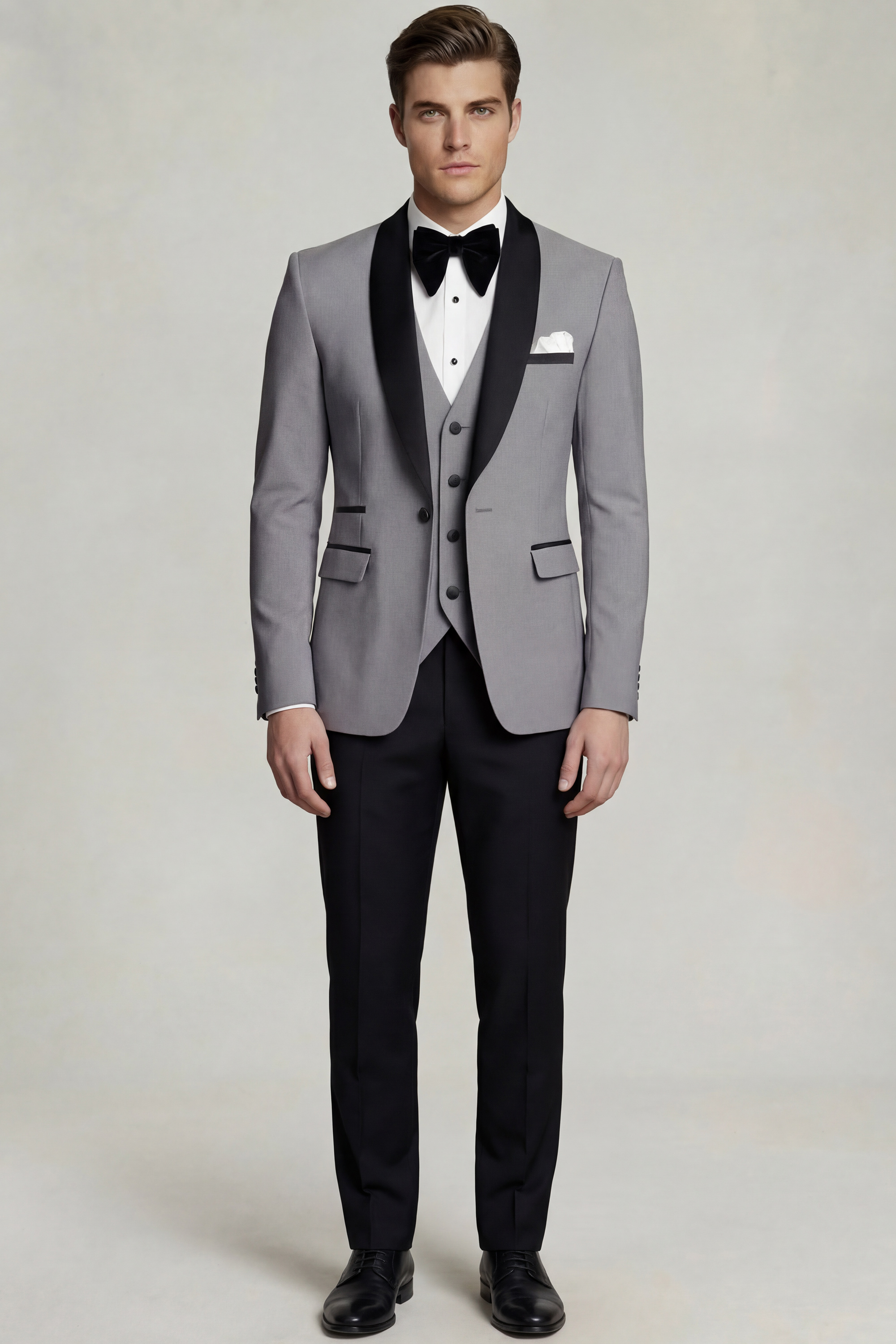 Modern Medium Grey Tuxedo - 3 Piece - Image 7