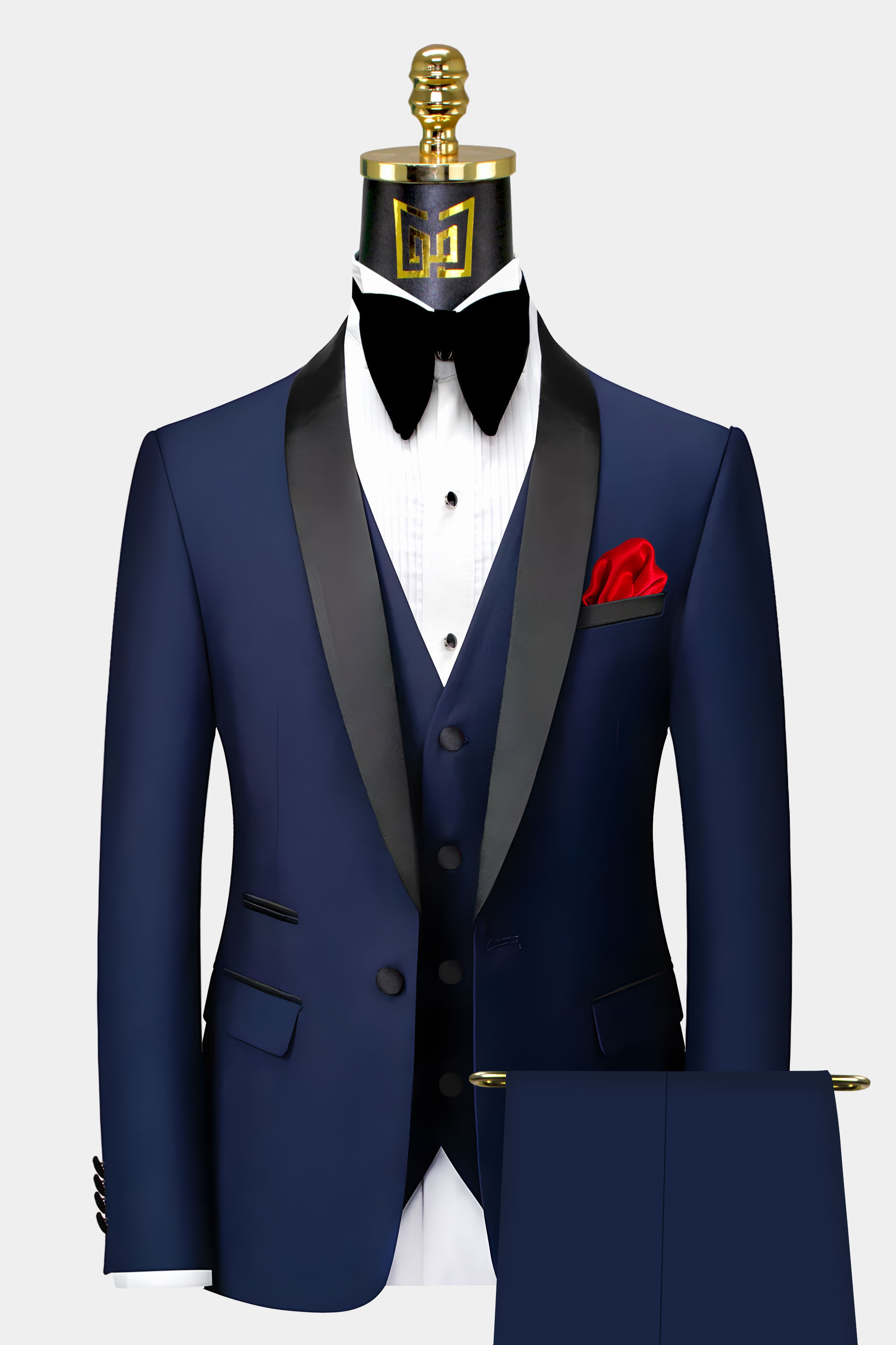 Modern Navy Blue Tuxedo - 3 Piece