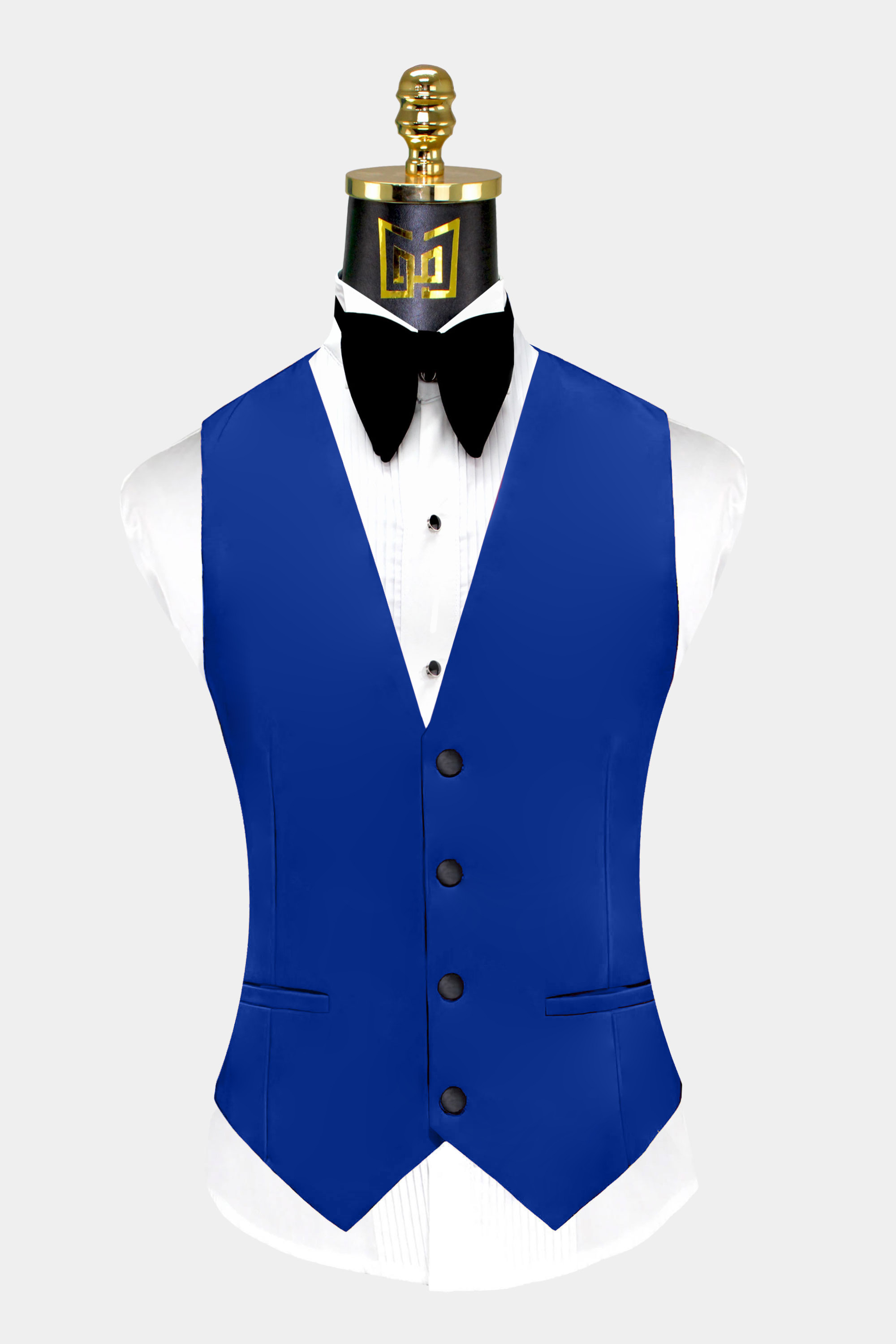 Royal blue Men Suit Slim Fit Jacket black lapel Groom Tuxedos