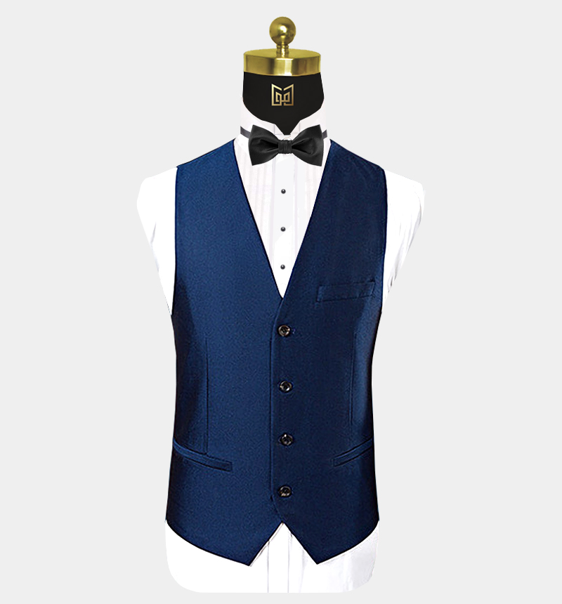 Navy Blue Tuxedo with Black Satin Shawl Lapel Gentleman's Guru
