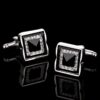 Luxury Black and Silver Crystal Cufflinks from Gentlemansguru.com