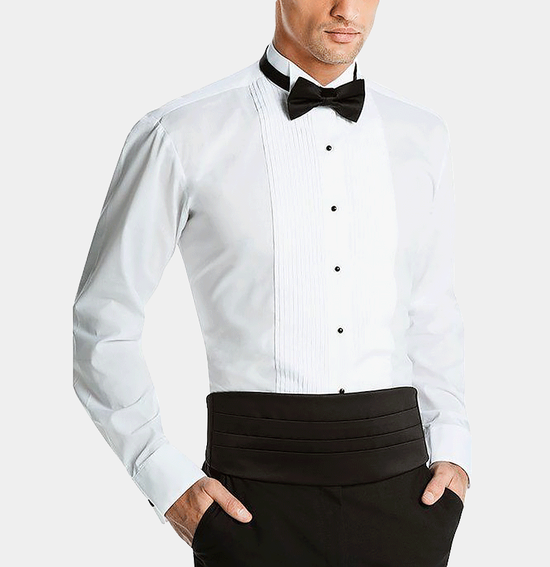 Mens-White-French-cufflinks--Tuxedo-Shirt-black-button-from-Gentlemansguru.com_