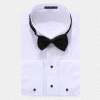 White French Cuff Tuxedo Shirt with Black Buttons