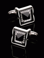Black & Silver Crystal Cufflinks