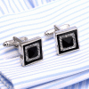 Wedding-groom-black-silver-cufflinks-from-gentlemansguru.com