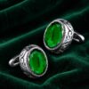 Luxury Emerald Green Crystal Filigree Cufflinks from Gentlemansguru.com
