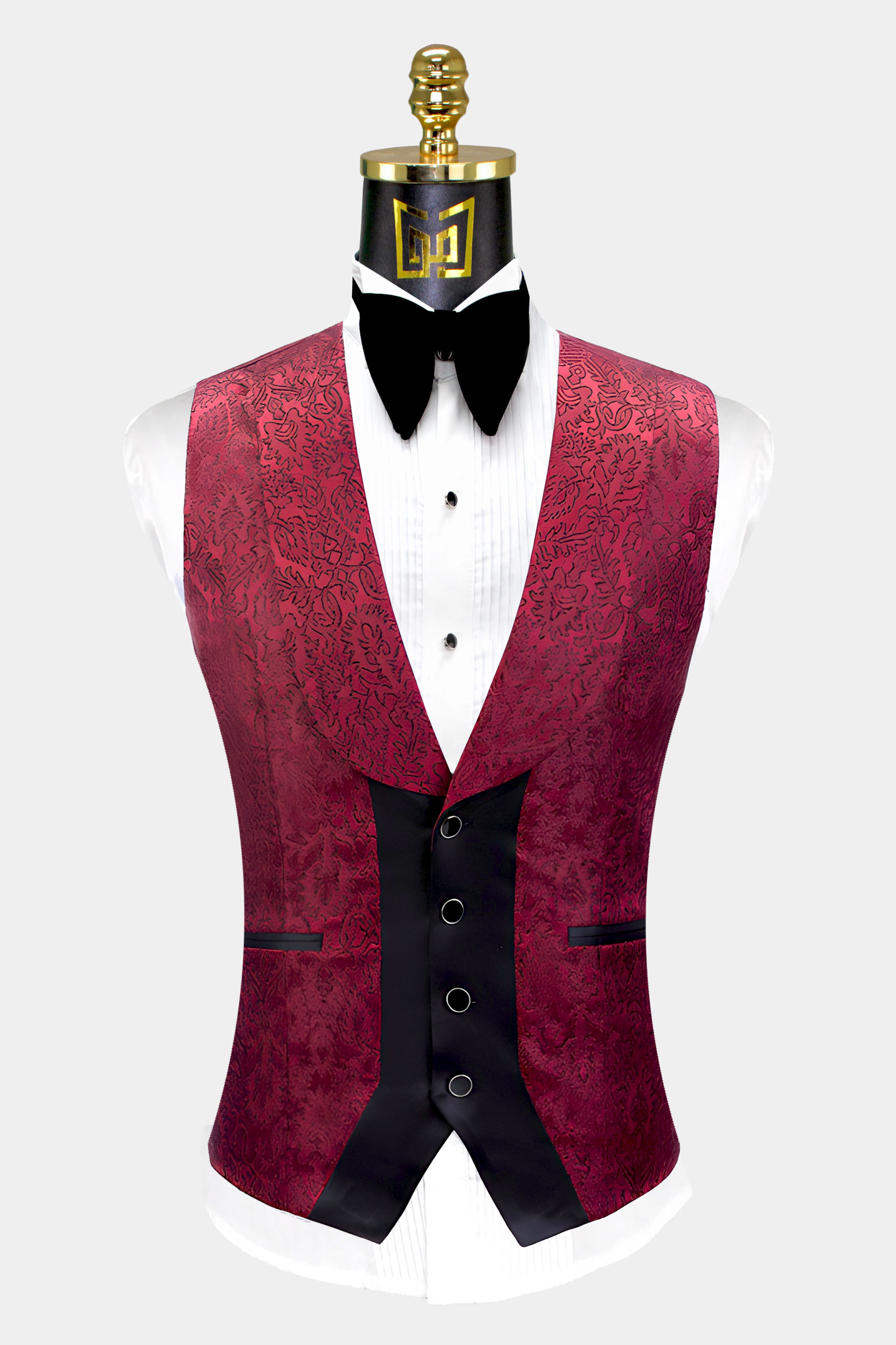Floral-Paisley-Maroon-Tuxedo-Vest-from-Gentlemansguru.Com.