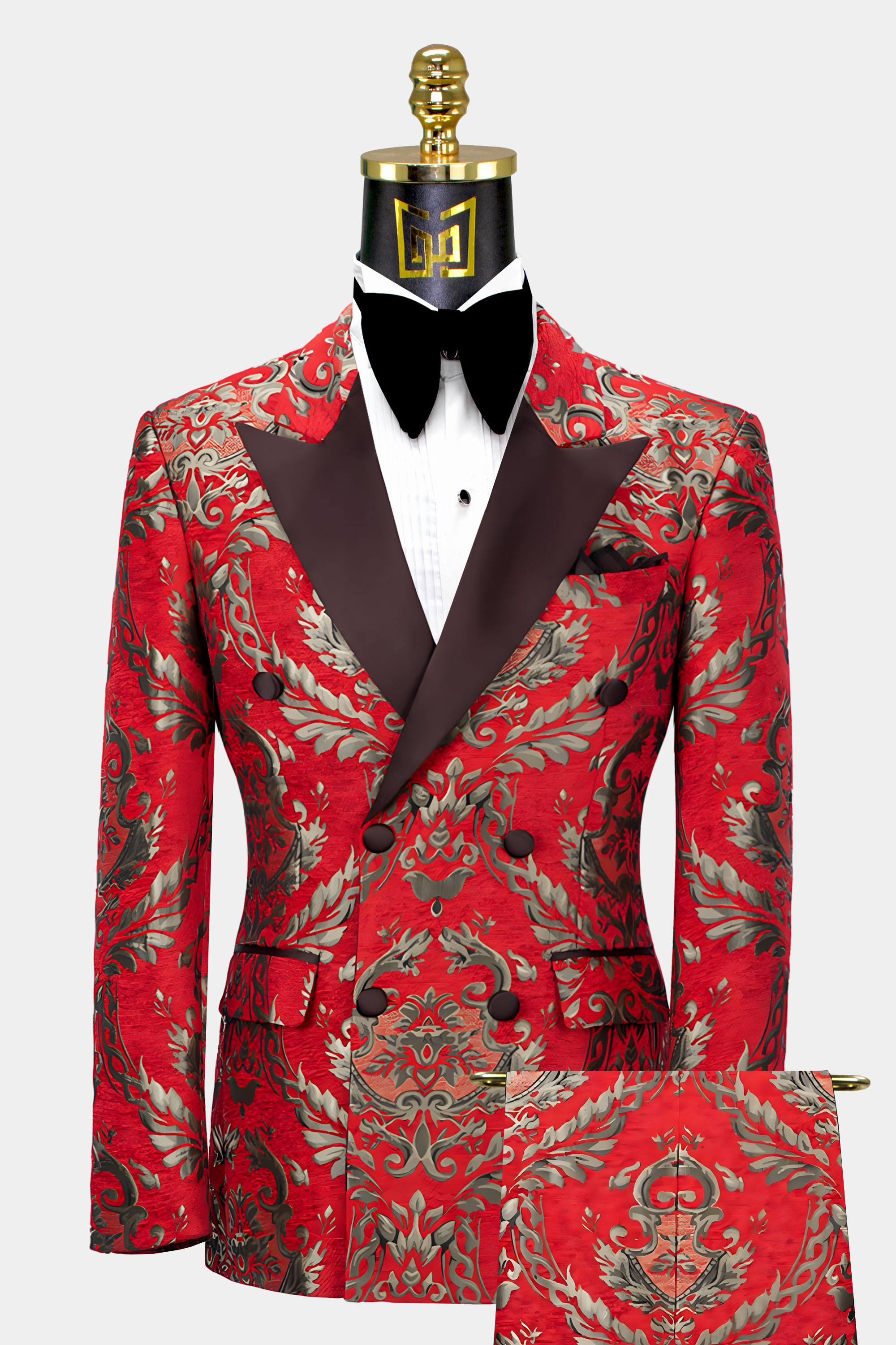 Gold and Red Tuxedo 3 Piece Gentleman s Guru