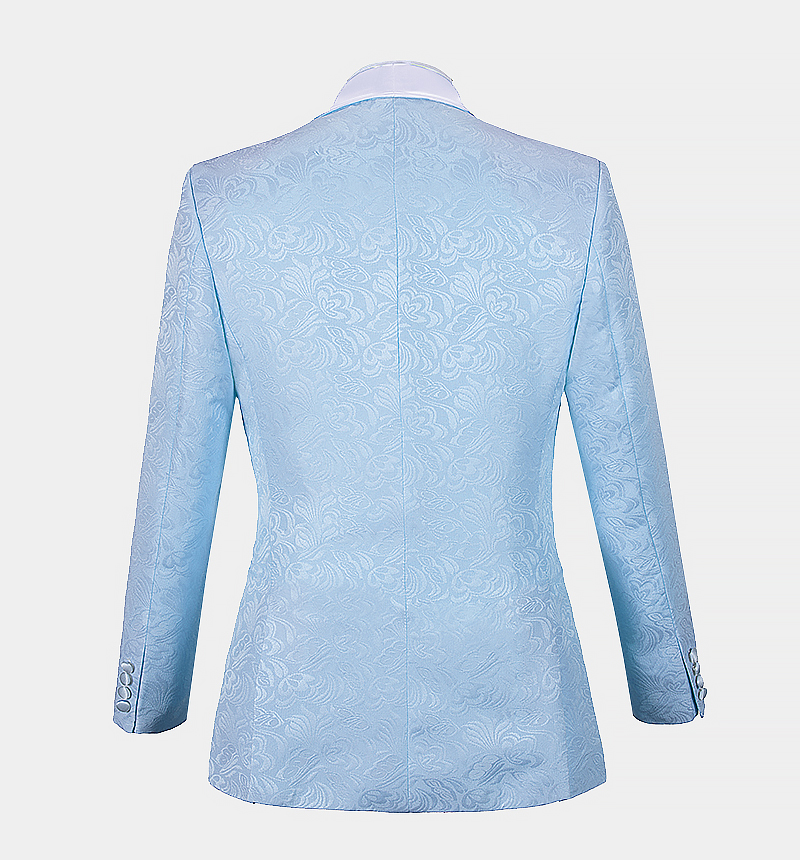 Baby Blue and White Tuxedo 3 Piece Gentleman's Guru