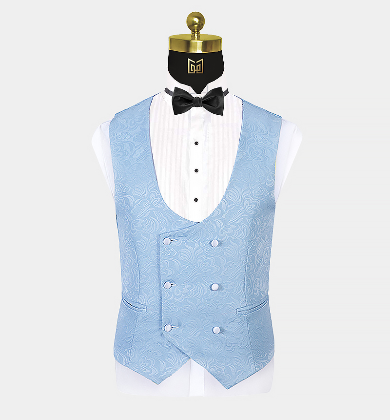 Baby Blue and White Tuxedo 3 Piece Gentleman's Guru