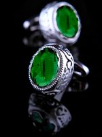 Vintage Emerald Green Ruby Cufflinks
