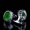 Mens-Green-Crystal-Ruby-Cufflinks-from-Gentlemansguru.com